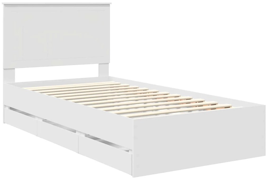 vidaXL Σκελετός Κρεβατιού Λευκό 100 x 200 cm Μηχανήματος Ξύλο