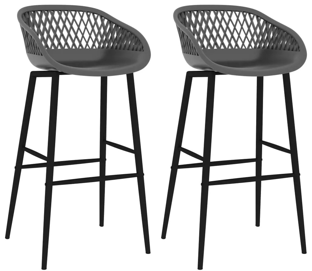 vidaXL Καρέκλες Μπαρ 2 τεμ. Γκρι