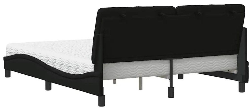 vidaXL Κρεβάτι με Στρώμα Μαύρο 160x200 εκ. Υφασμάτινο