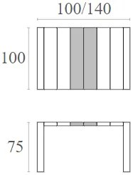 ΕΠΕΚΤ.ΤΡΑΠΕΖΙ ΠΟΛ/ΝΙΟΥ VEGAS 100X100/140εκ. DOVE GREY