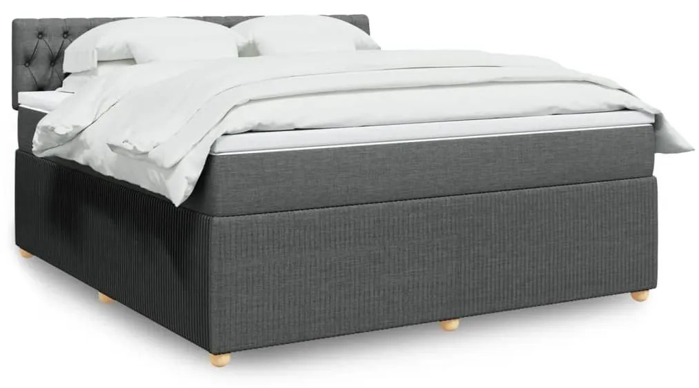 ΚΡΕΒΑΤΙ BOXSPRING ΜΕ ΣΤΡΩΜΑ ΣΚΟΥΡΟ ΓΚΡΙ 180X200 ΕΚ ΥΦΑΣΜΑΤΙΝ 3289843