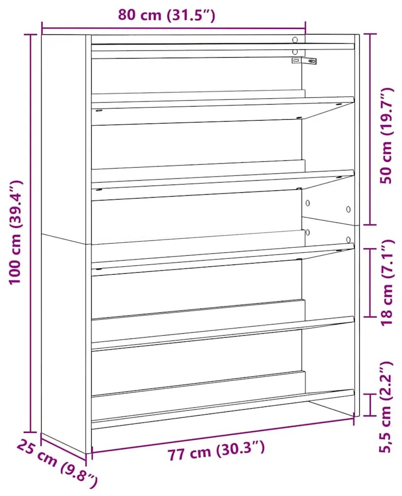 ΡΑΦΙ ΠΑΠΟΥΤΣΙΩΝ  ΜΑΥΡΟ 80X25X100 CM ΚΑΤΑΣΚΕΥΑΣΜΕΝΟ ΞΥΛΟ 859897