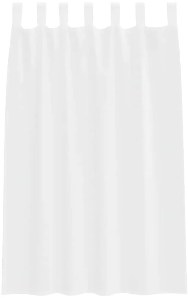 vidaXL Κουρτίνες με κουρτίνες 2 pcs Λευκό 140x175cm Πολυεστέρας