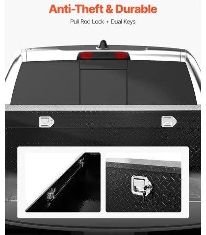 VEVOR Crossover Tool Box 72x20x14 In Heavy Duty Aluminum Toolbox for Truck Bed