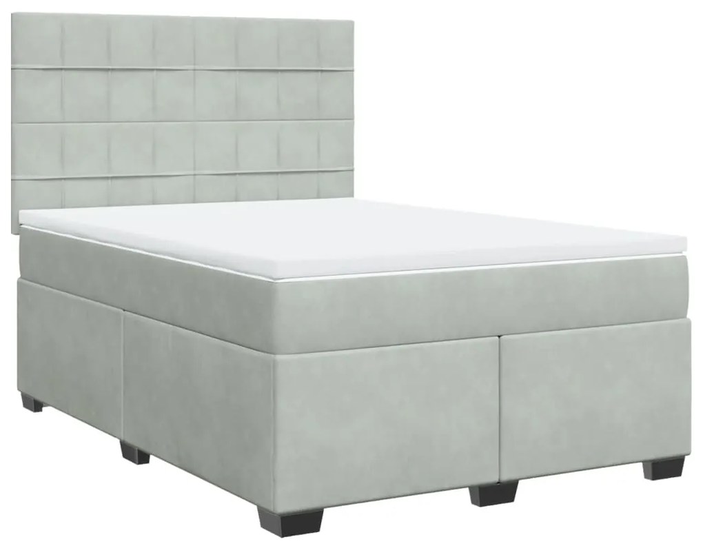 ΚΡΕΒΑΤΙ BOXSPRING ΜΕ ΣΤΡΩΜΑ ΑΝΟΙΧΤΟ ΓΚΡΙ 140X200 ΕΚ. ΒΕΛΟΥΔΙΝΟ 3293230