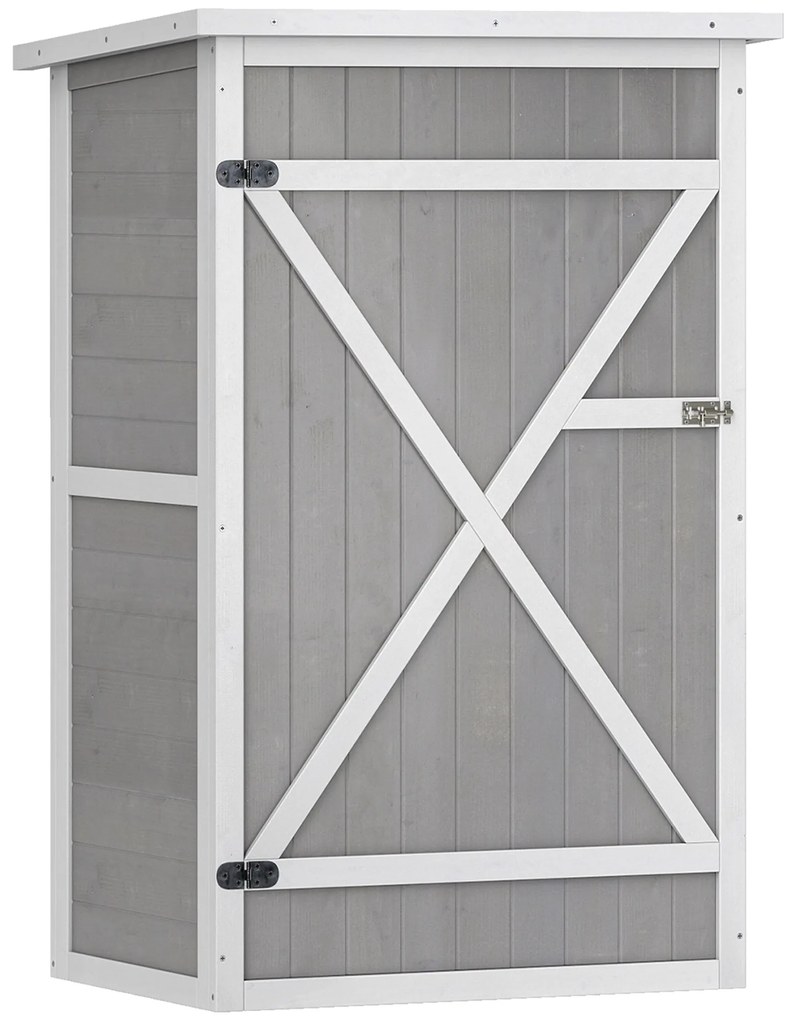 Outsunny Αποθήκη Εργαλείων με Ράφια ανθεκτική στις καιρικές συνθήκες 75 x 56 x 115cm Γκρι