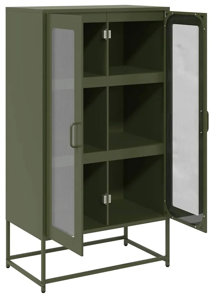 vidaXL Highboard Ελαιοπράσινο 68x39x123 cm Ατσάλι