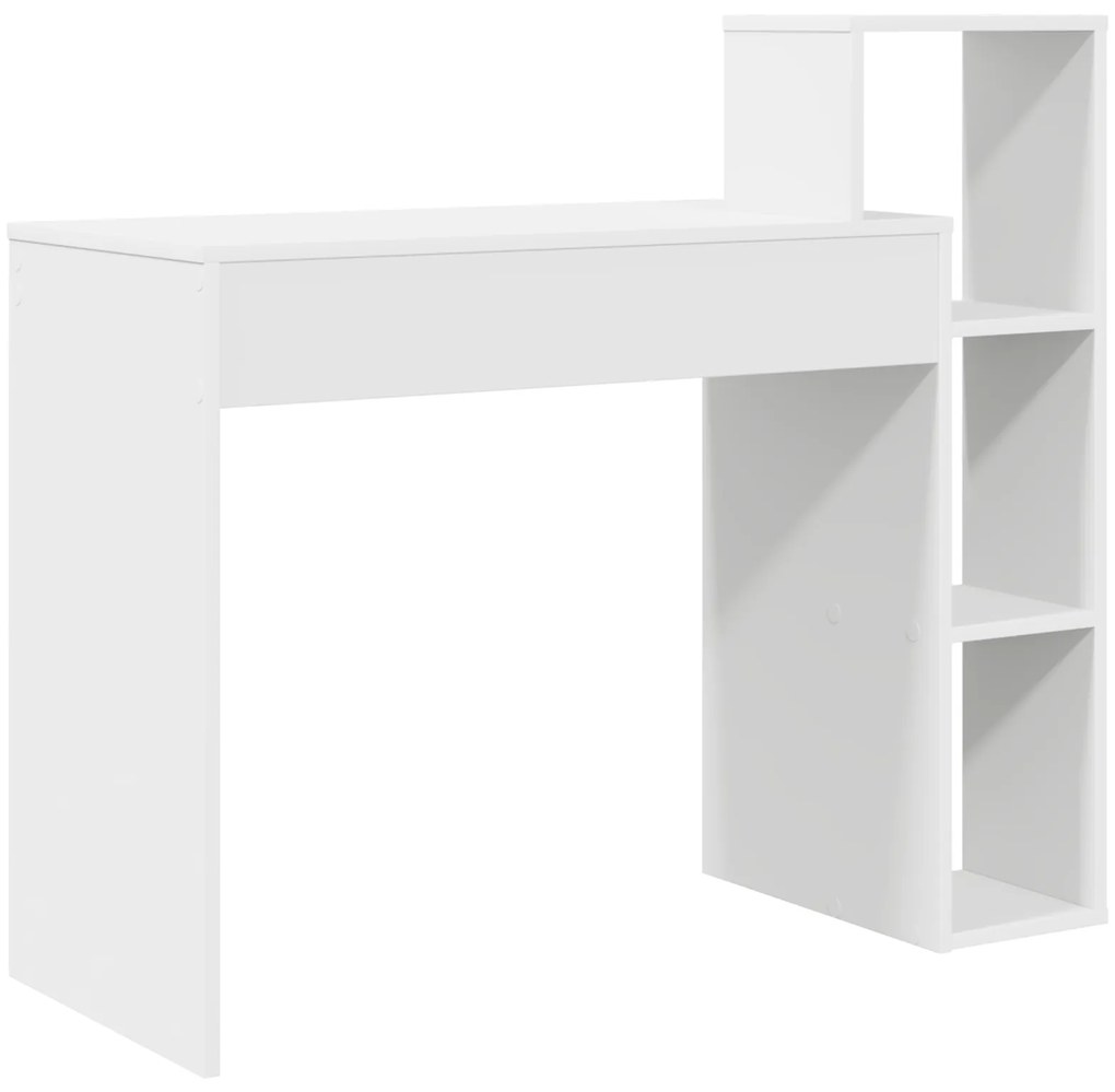 vidaXL Γραφείο με ράφι Λευκό 100 x 40 x 90 cm Επεξεργασμένο ξύλο