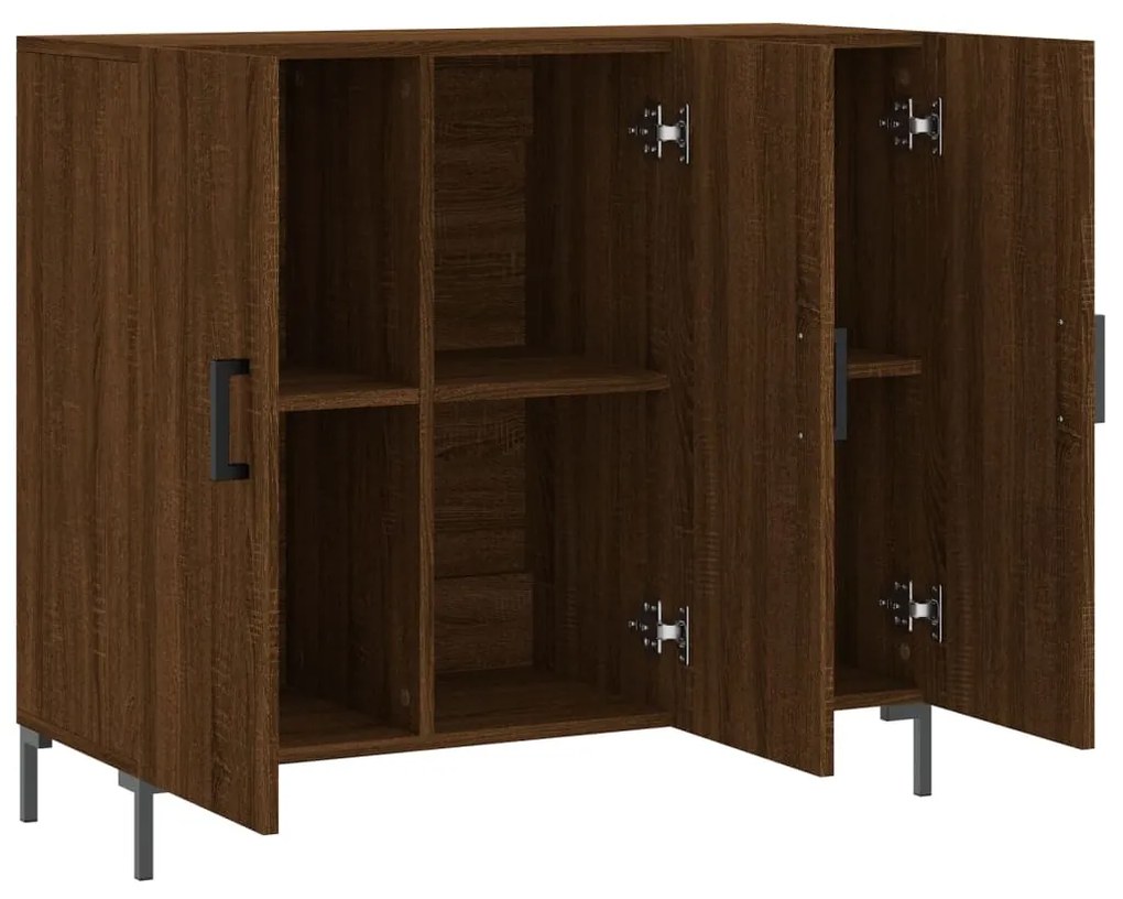 vidaXL Ντουλάπι Καφέ Δρυς 90 x 34 x 80 εκ. από Επεξεργασμένο Ξύλο