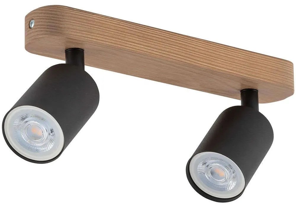 Φωτιστικό Οροφής - Σποτ Top Wood 3291 2xGU10 10W 35x14cm Black TK Lighting