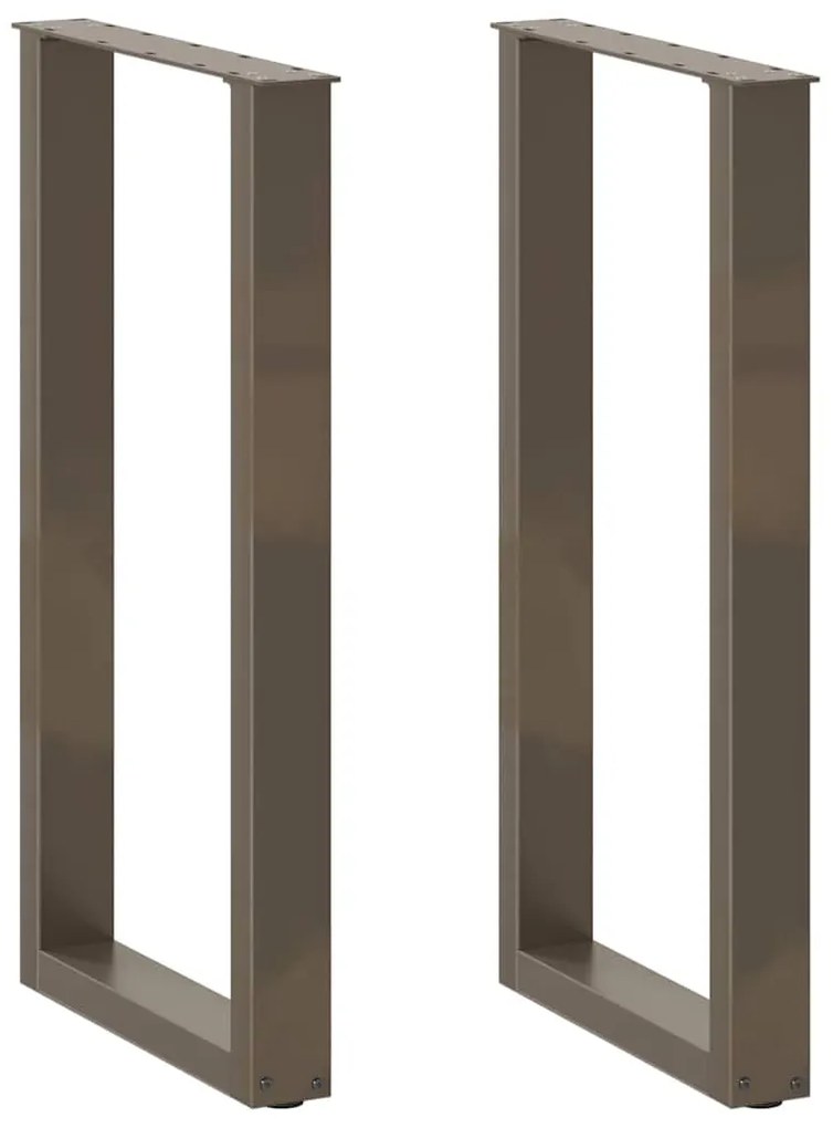 Πόδια Τραπεζιού Μπαρ σε Σχήμα U, 2 τεμ. από Φυσικό Ατσάλι, Ατσάλι 40x(90-91) εκ.