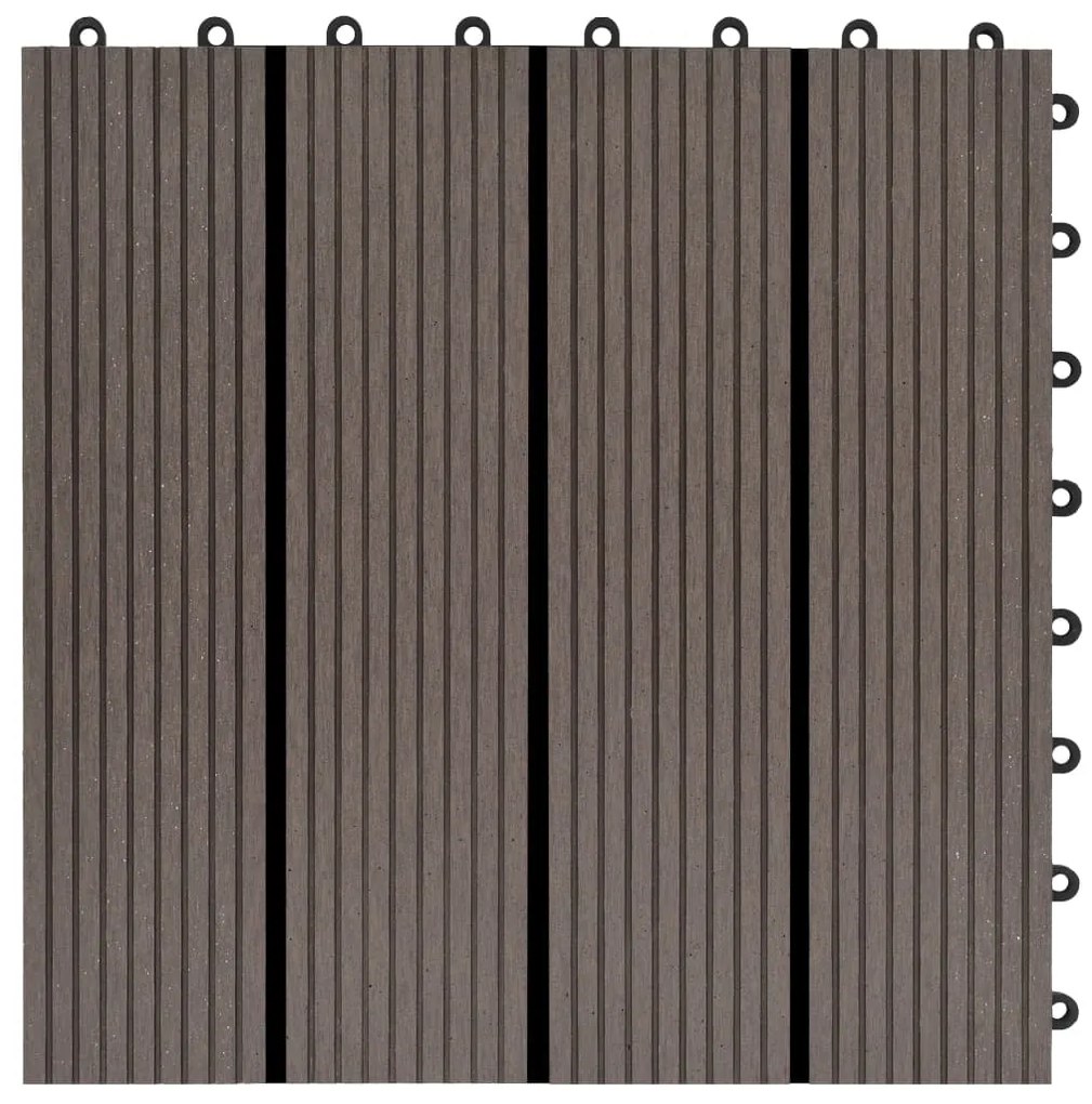 vidaXL Πλακάκια Deck 22 τεμ. Σκούρο Καφέ 30 x 30 εκ. 2 μ² από WPC