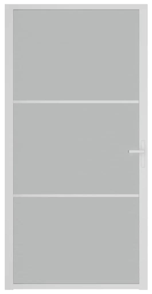 vidaXL Εσωτερική Πόρτα 102,5x201,5 εκ. Λευκή Ματ Γυαλί και Αλουμίνιο