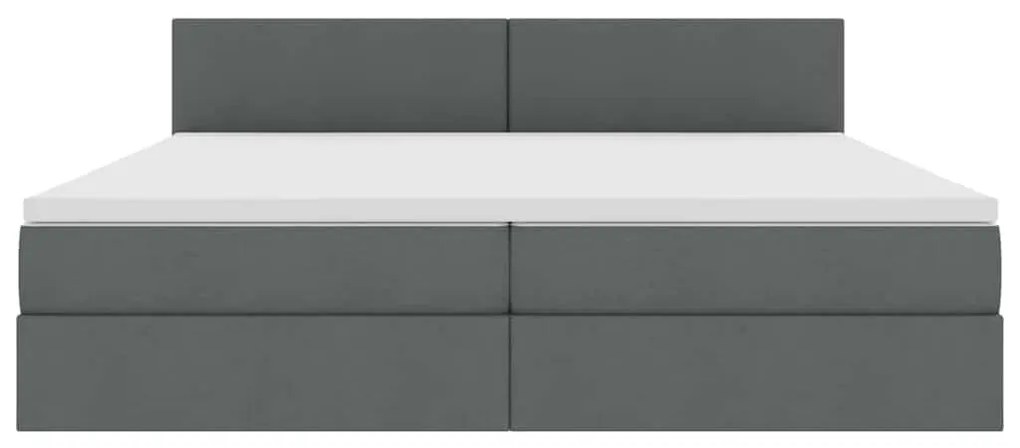 vidaXL Κρεβάτι με αποθηκευτικό χώρο και LED Σκούρο Γκρι 200 x 200 cm