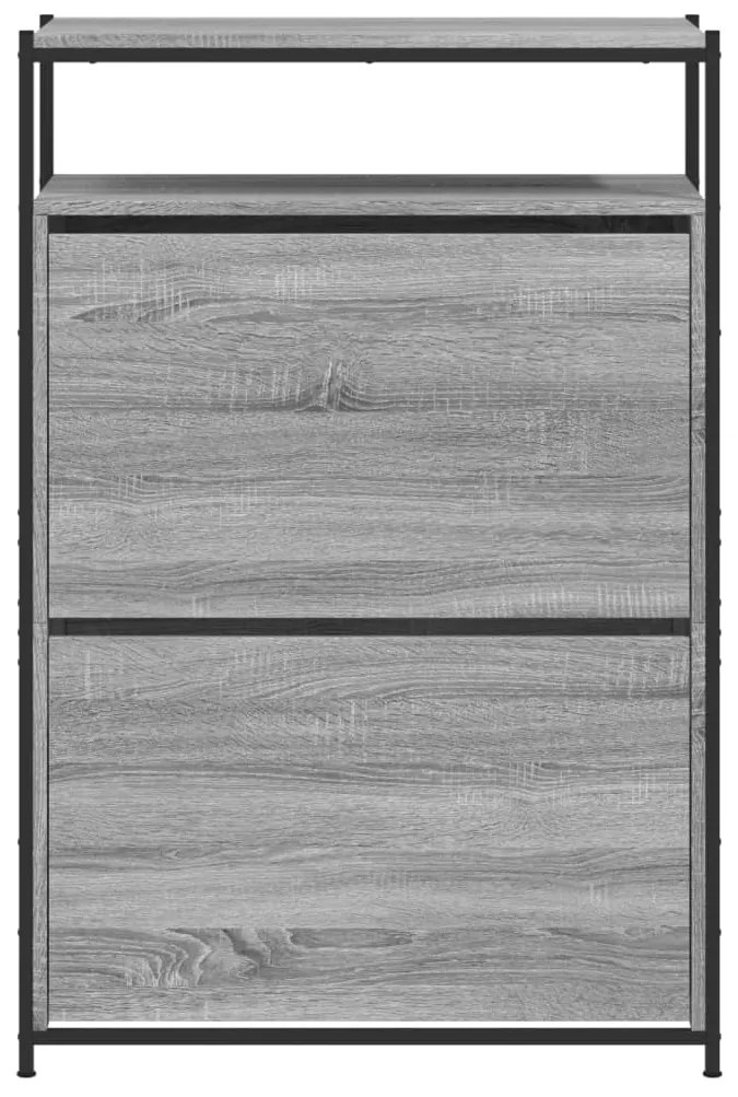 vidaXL Παπουτσοθήκη Γκρι Sonoma 75x34x112 εκ. από Επεξεργασμένο Ξύλο
