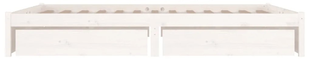 vidaXL Πλαίσιο Κρεβατιού με Συρτάρια Λευκό 120x190 εκ. Small Double