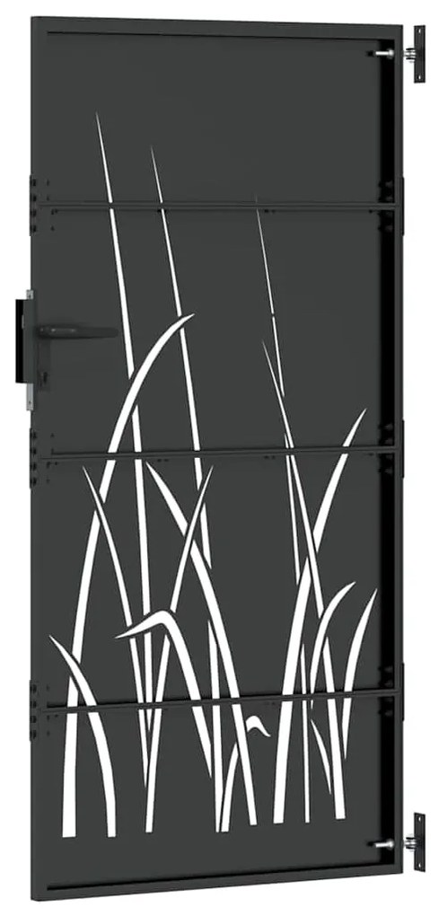 vidaXL Πύλη Κήπου Μαύρο 85 x 175 cm Ατσάλι με Επικάλυψη Πούδρας