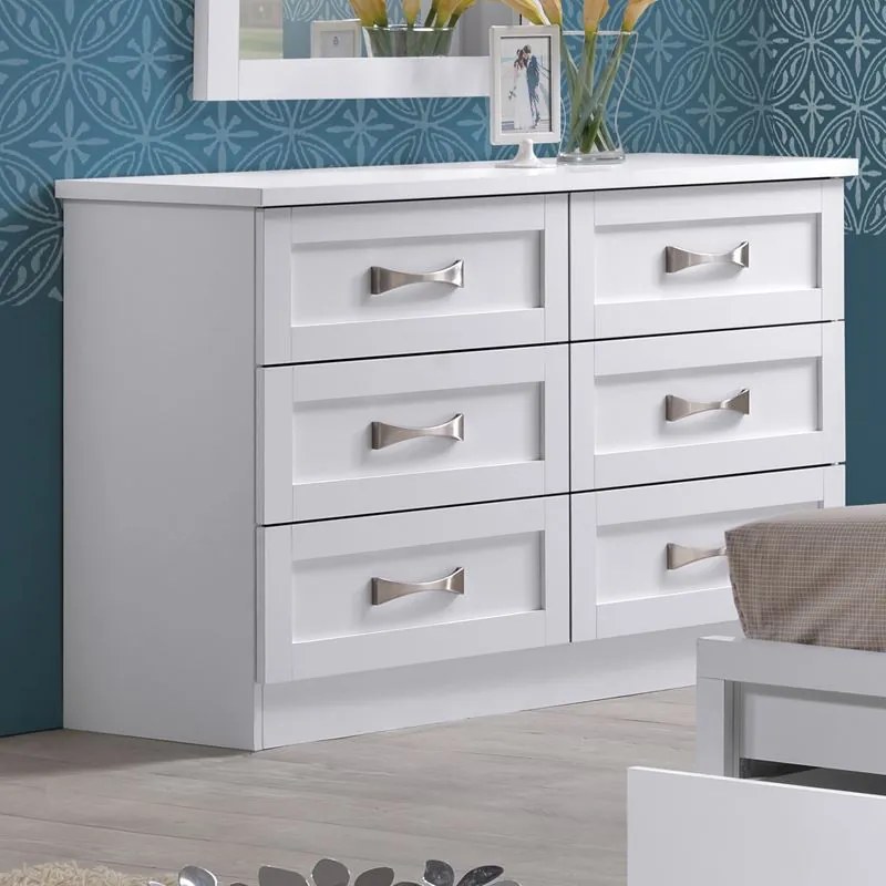 WOODWELL ΕΜ364,1LIFE Συρταριέρα με 6 Συρτάρια, Απόχρωση Άσπρο 120x40x76cm ΕΜ364,1