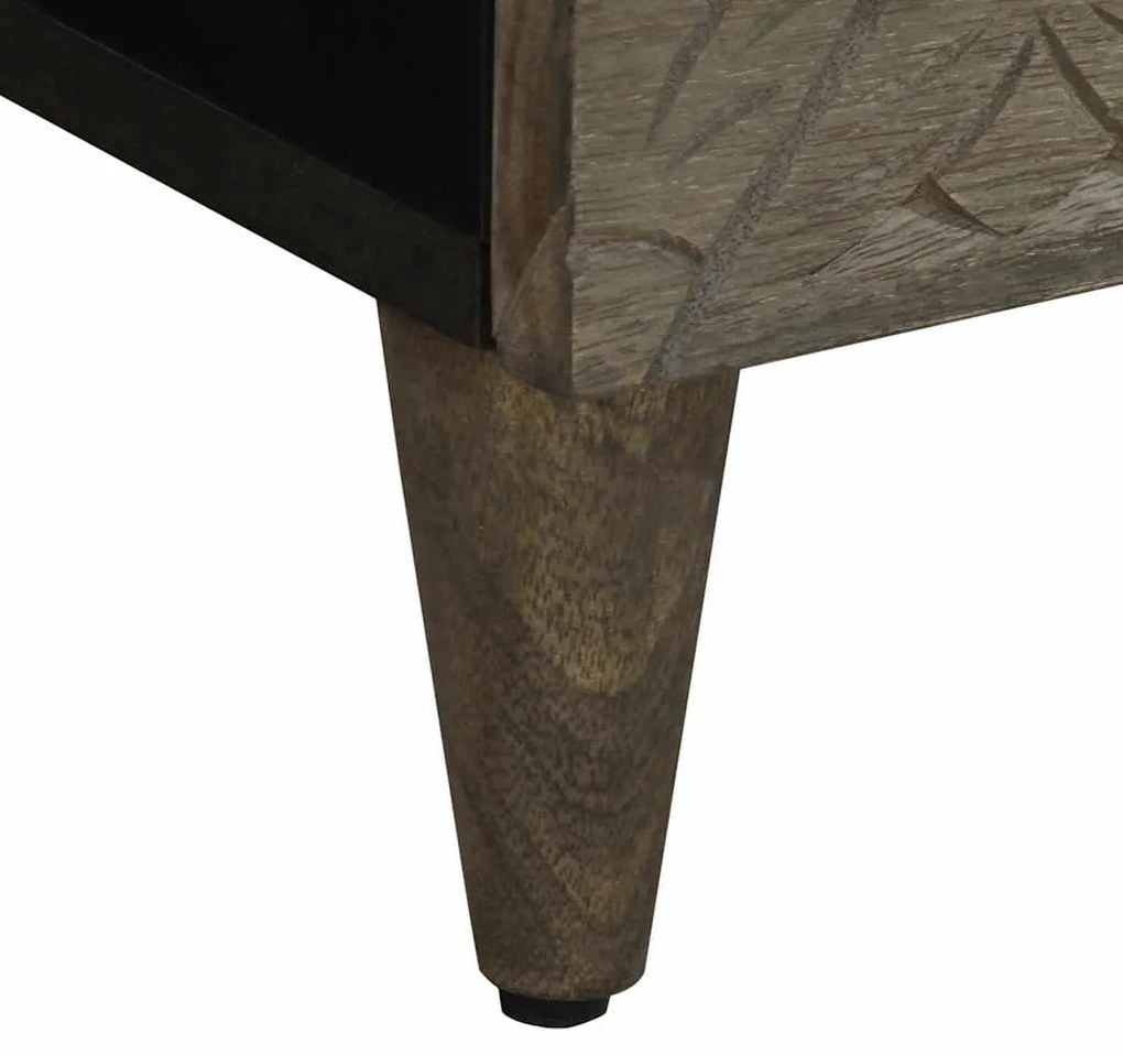 Κομοδίνα 2 τεμάχια ανοιχτό γκρι 40x33x46 cm μασίφ ξύλο Mango - Γκρι