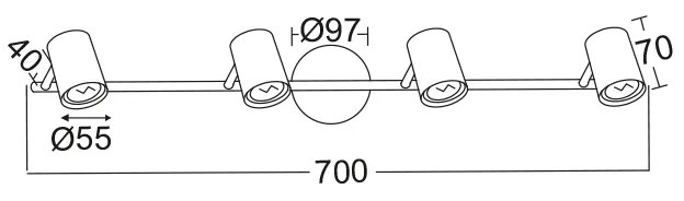 ΣΠΟΤ IIII ΜΑΥΡΟ ΜΑΤ 4ΧGU10 ORFEAS - SUH1894TB - SUH1894TB