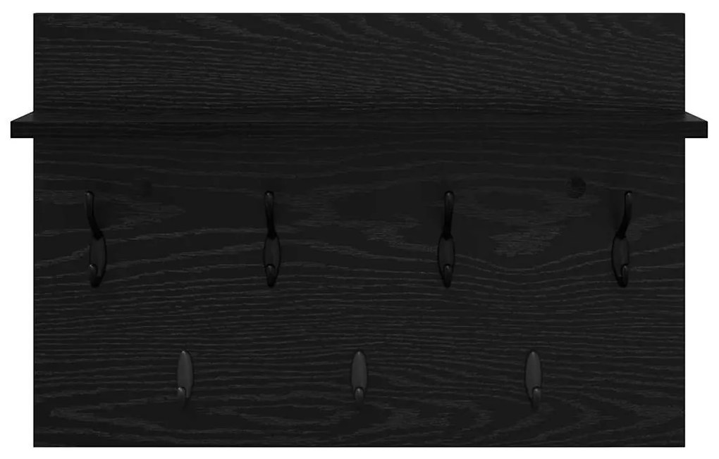 vidaXL Τοίχου Κρεμάστρα Μαύρη δρυς 60 x 40 x 12 cm Επεξεργασμένο ξύλο