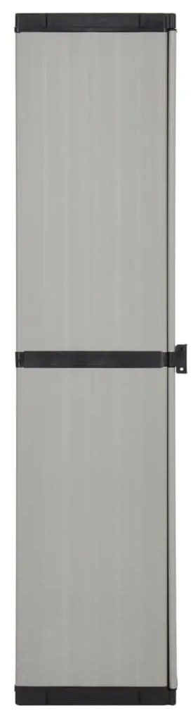 vidaXL Ντουλάπι Αποθήκ. Κήπου με 3 Ράφια Γκρι και Μαύρο 34x40x168 εκ.