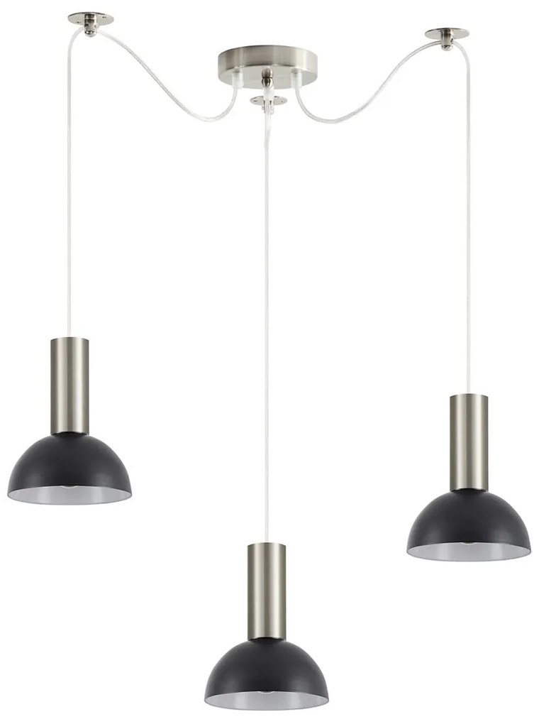 Φωτιστικό Οροφής Τρίφωτο Homelighting 77-8465 Nickel/Black