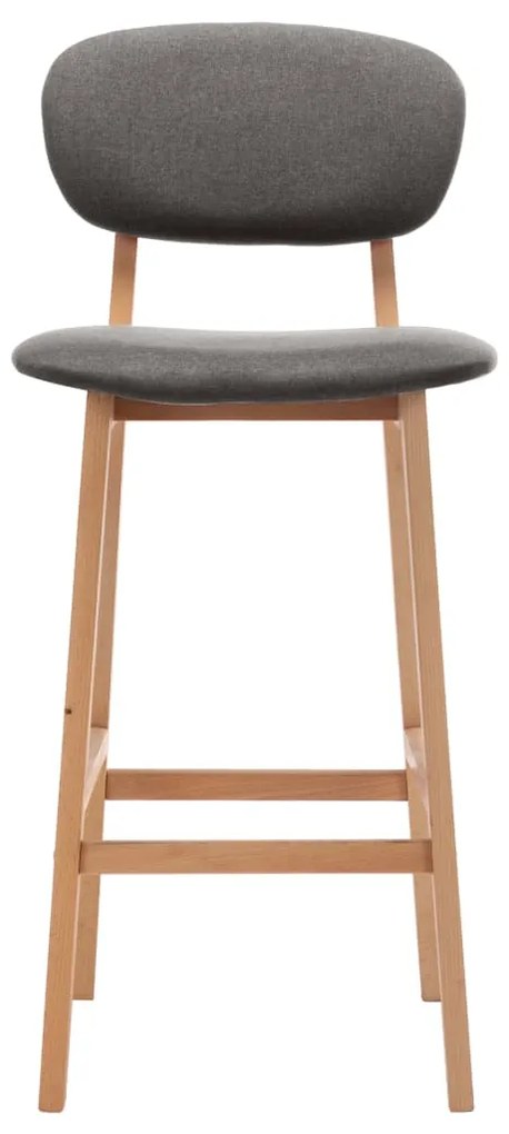 vidaXL Σκαμπό Μπαρ 2 τεμ. Ανοιχτό Γκρι Υφασμάτινα