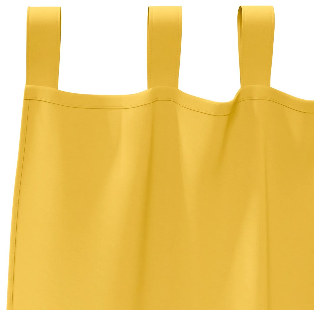 vidaXL Κουρτίνες Μαύρης Ύφανσης με Δαχτυλίδια 2 pcs Χαμομηλί κίτρινο