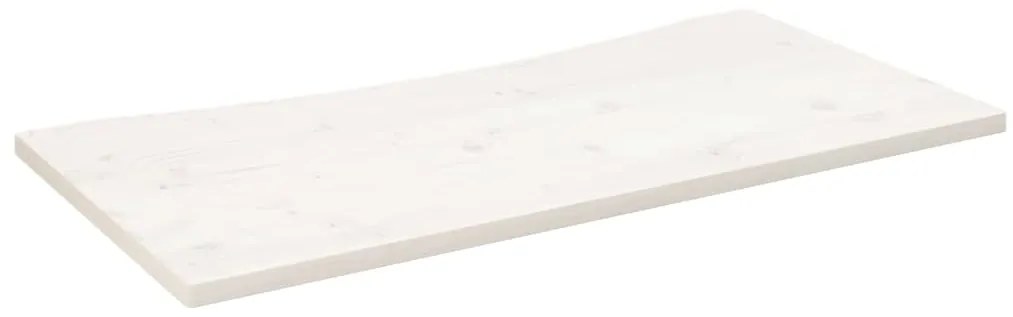 vidaXL Επιφάνεια Γραφείου Λευκή 100x50x2,5 εκ. από Μασίφ Ξύλο Πεύκου