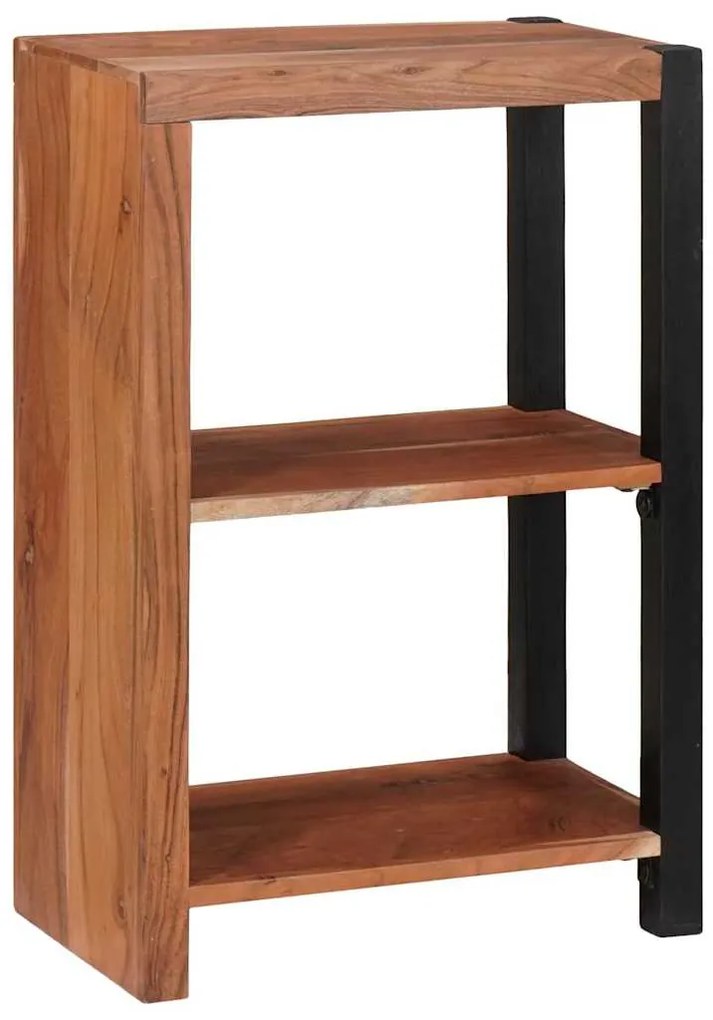vidaXL Βιβλιοθήκη Καφέ, Μαύρο 50 x 30 x 75 εκ Στερεό Ξύλο Ακακίας