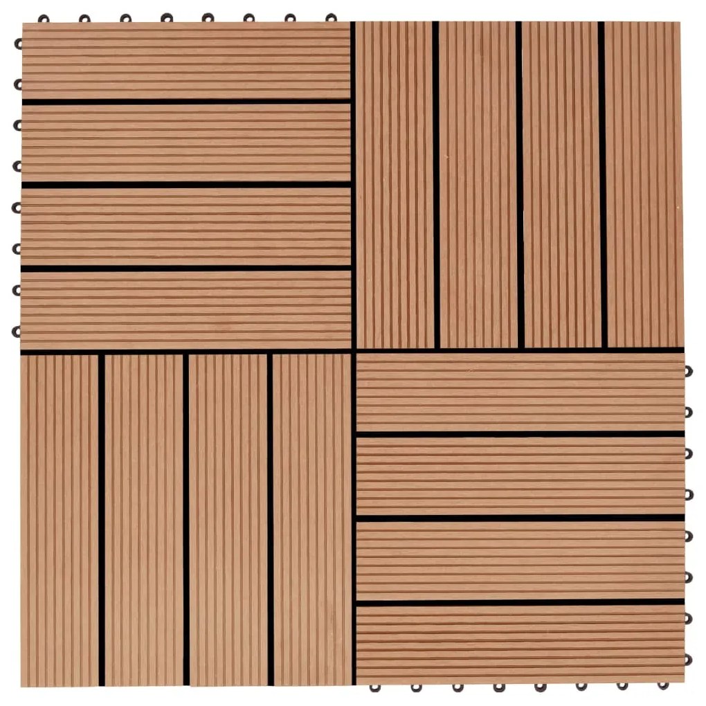 Πλακάκια Deck 11 τεμ. Χρώμα Teak 30 x 30 εκ. 1 μ² από WPC