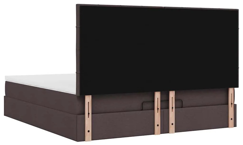Οθωμανικό κρεβάτι με στρώμα σκούρο καφέ 180x200cm ύφασμα 3313178