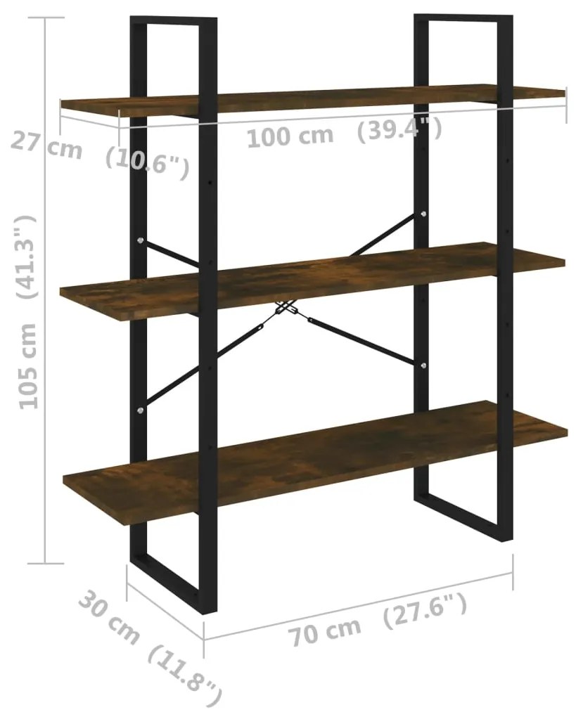 ΒΙΒΛΙΟΘΗΚΗ ΚΑΠΝΙΣΤΗ ΔΡΥΣ 100X30X105 ΕΚ. ΑΠΟ ΕΠΕΞΕΡΓΑΣΜΕΝΟ ΞΥΛΟ 821321