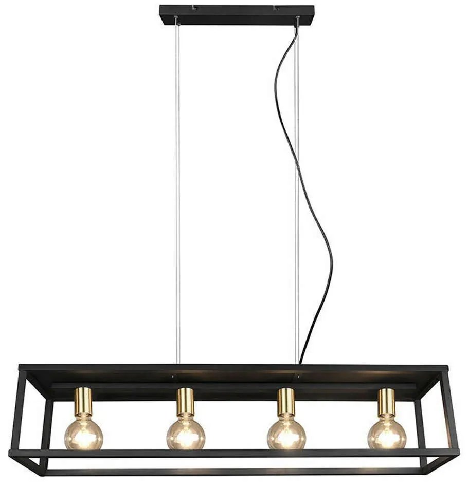 Φωτιστικό Οροφής - Ράγα Vito R30194032 4xE27 10W 100x150cm Black Mat RL Lighting Metal