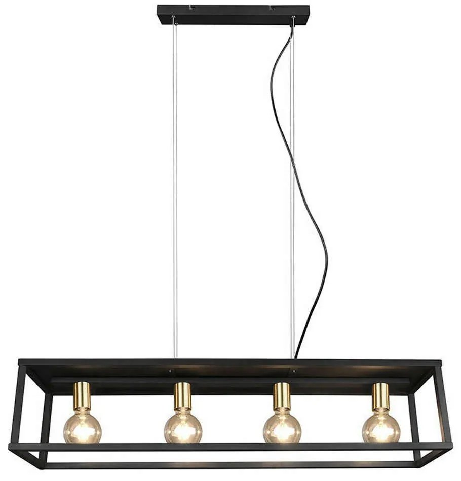 Φωτιστικό Οροφής - Ράγα Vito R30194032 4xE27 10W 100x150cm Black Mat RL Lighting Μέταλλο