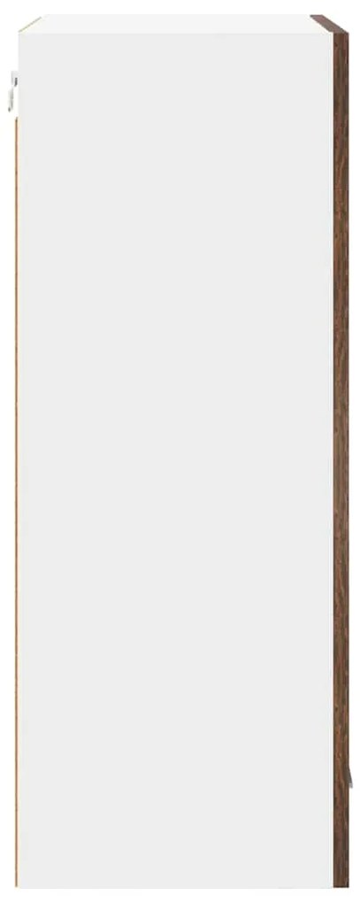 vidaXL Κρεμαστό ντουλάπι Καπνιστός Δρυς και Λευκό 50 x 31 x 80 εκ.