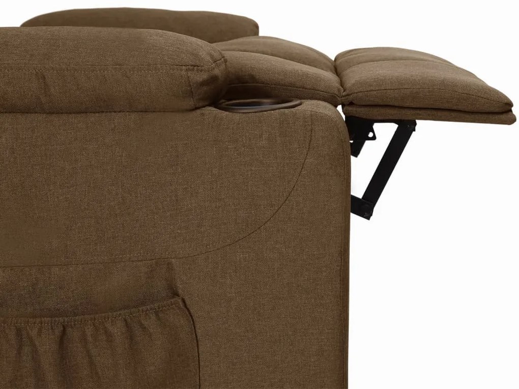 vidaXL Πολυθρόνα με Ανύψωση Καφέ Υφασμάτινη