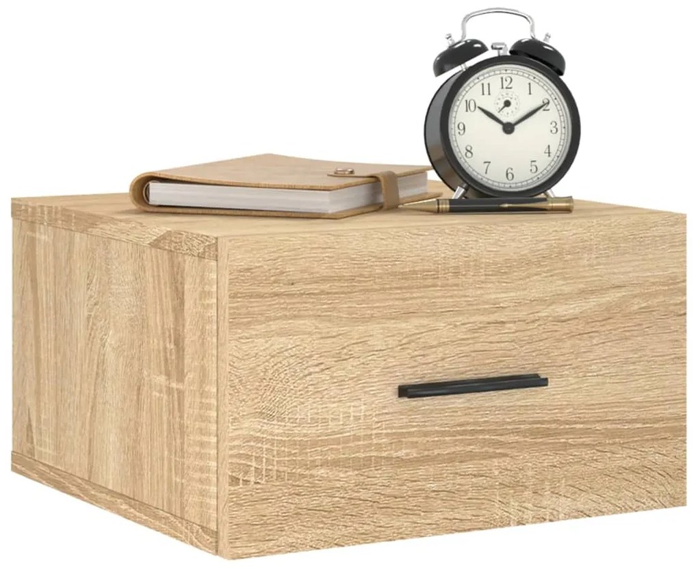 vidaXL Κομοδίνα Επιτοίχια 2 τεμ. Sonoma Δρυς 35 x 35 x 20 εκ.