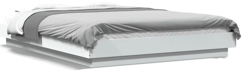 vidaXL Πλαίσιο Κρεβατιού Λευκό 135x190 εκ. από Επεξεργασμένο Ξύλο