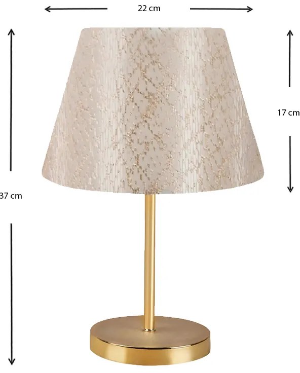 Φωτιστικό επιτραπέζιο Rosenthal Megapap ύφασμα Pvc χρώμα χρυσό 22x17x37εκ. - GP029-0022,4