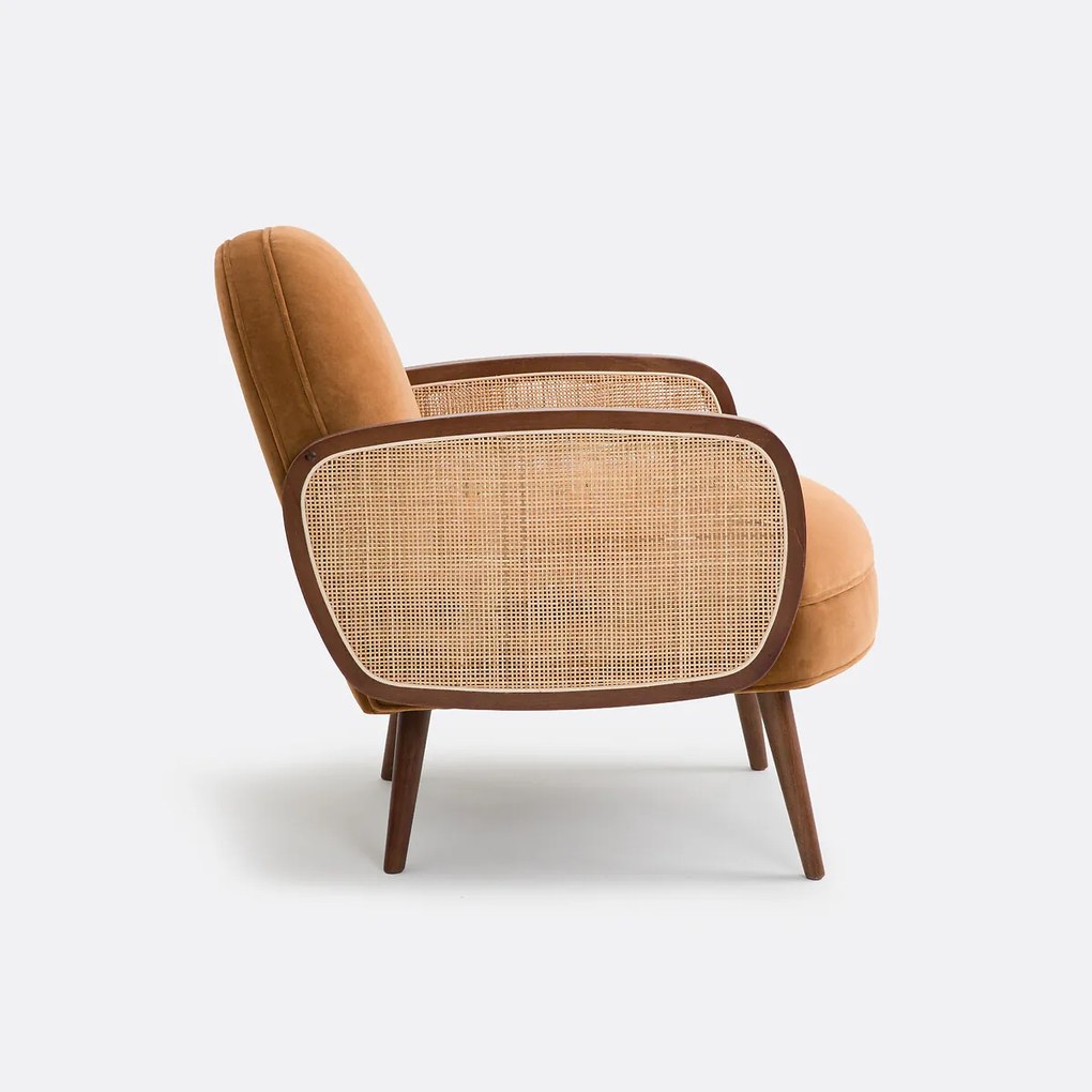 Πολυθρόνα από βελούδο και ψάθα, Buisseau