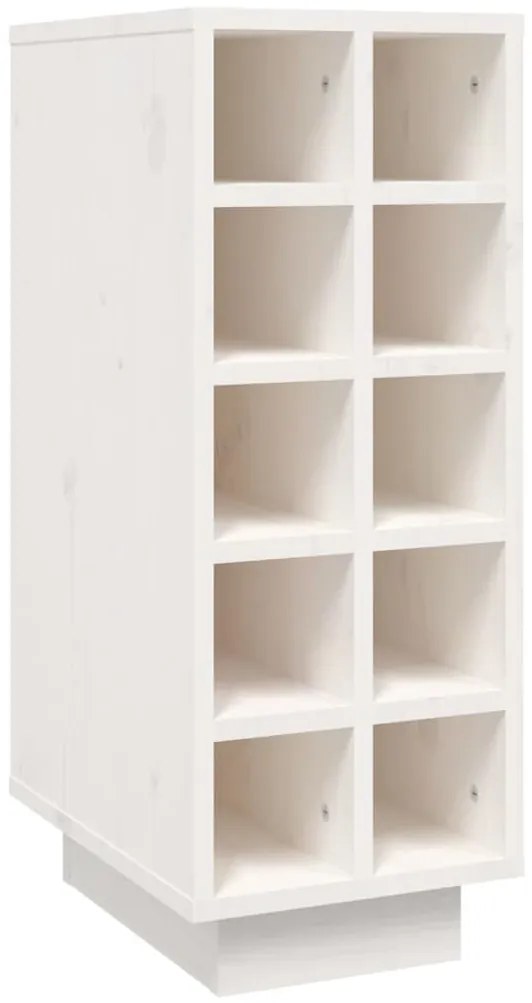 vidaXL Κάβα Κρασιών Λευκή 23 x 34 x 61 εκ. από Μασίφ Ξύλο Πεύκου