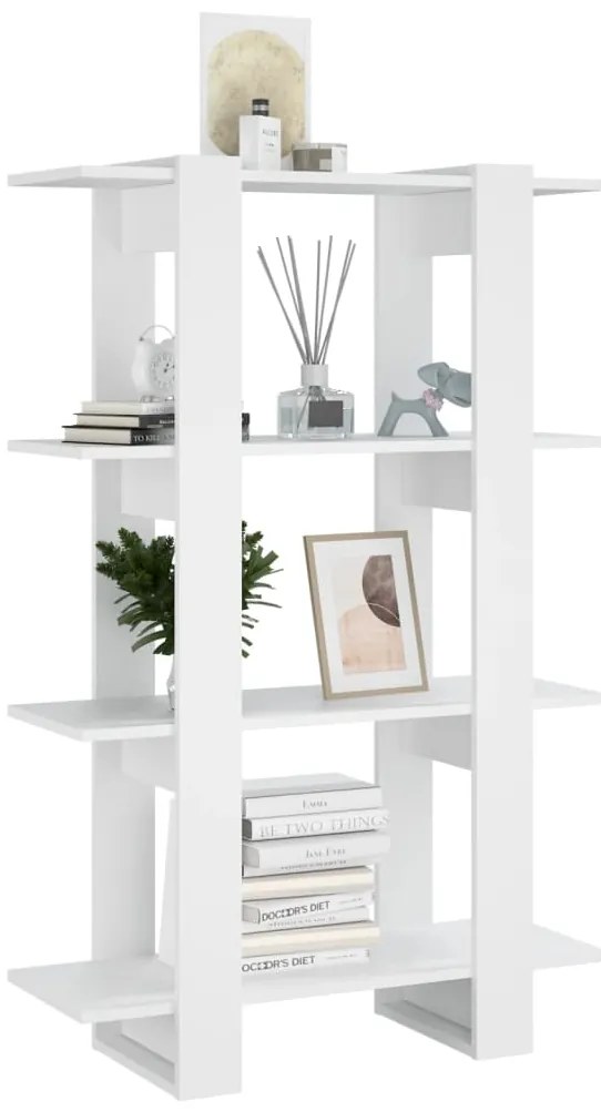 vidaXL Βιβλιοθήκη/Διαχωριστικό Χώρου Λευκό 80 x 30 x 123,5 εκ.