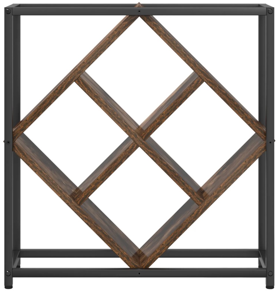 vidaXL Ραφιέρα Κρασιού Καπνιστή Δρυός 51x18x52,5 εκ. Κατασκευασμένο Ξύλο
