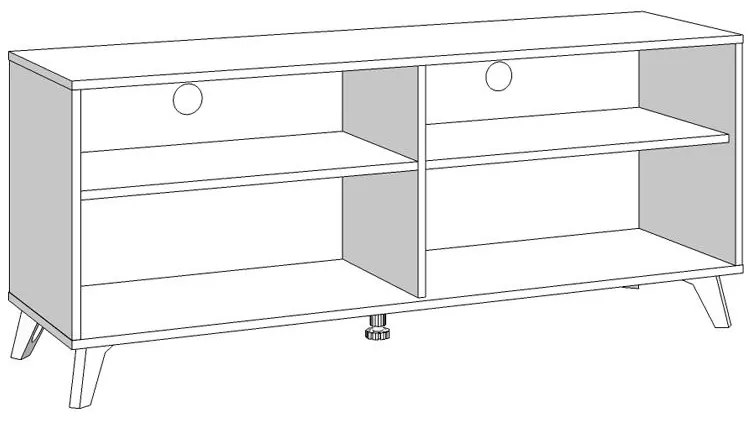 Έπιπλο Τηλεόρασης Umbria TV 140 Artisan - Μαύρο 137x40x57 εκ. 137x40x57 εκ.