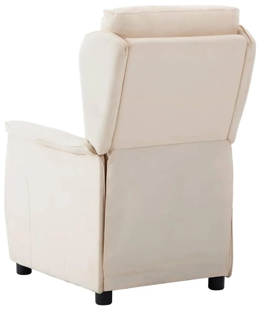 vidaXL Ανακλινόμενη πολυθρόνα Κρεμ 67.5 x 93.5 x 101.5 εκ ύφασμα