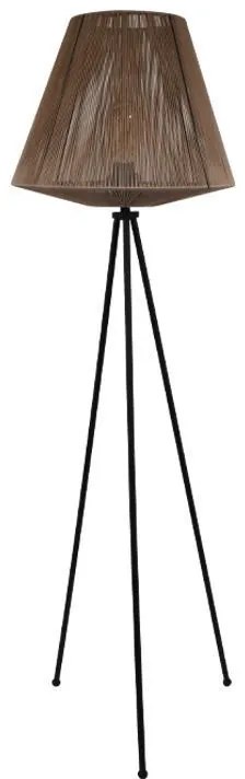 Φωτιστικό Δαπέδου Cord Fylliana Μαύρο - Καφέ 42x140 εκ. 42x42x140 εκ.