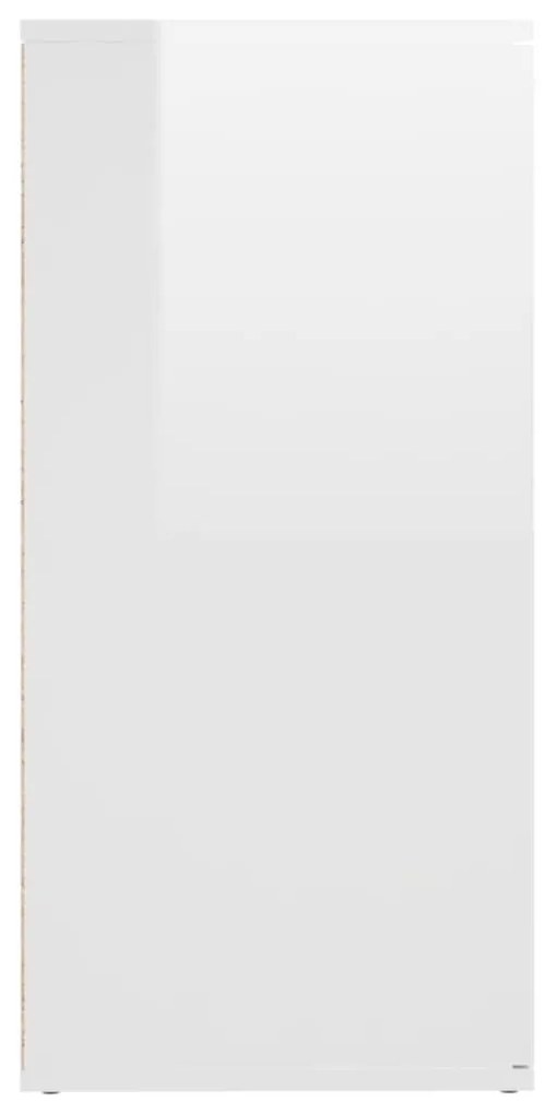 Μπουφές Γυαλιστερό Λευκό 160 x 36 x 75 εκ. από Επεξ. Ξύλο - Λευκό