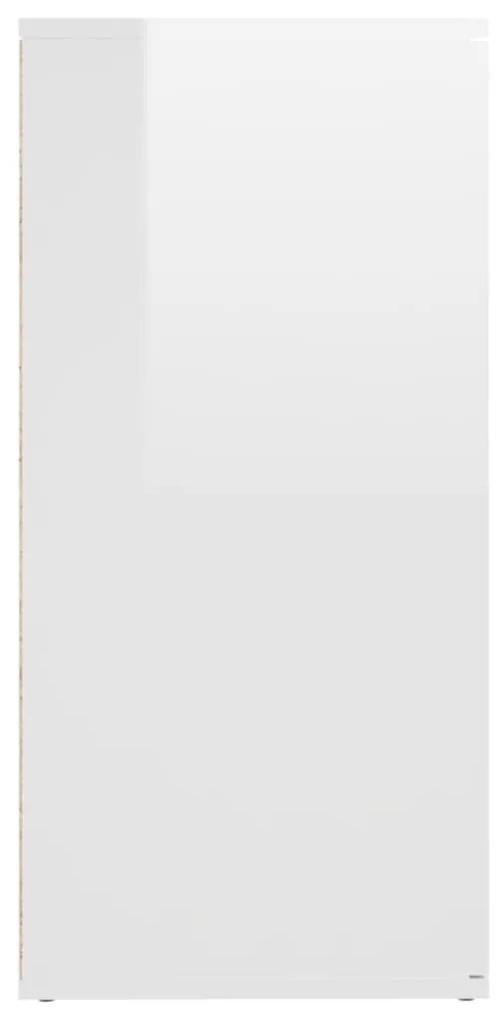 Μπουφές Γυαλιστερό Λευκό 160 x 36 x 75 εκ. από Μοριοσανίδα - Λευκό